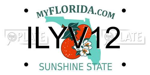 ILYV12 Florida License Plate