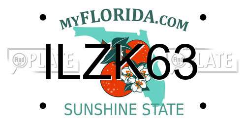ILZK63 Florida License Plate