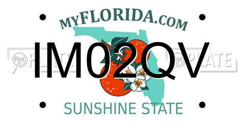 IM02QV Florida License Plate