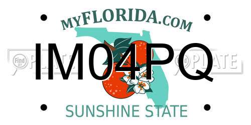 IM04PQ Florida License Plate