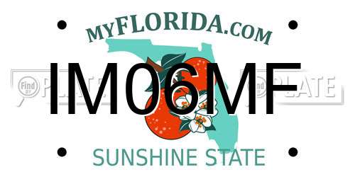 IM06MF Florida License Plate
