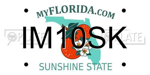 IM10SK Florida License Plate