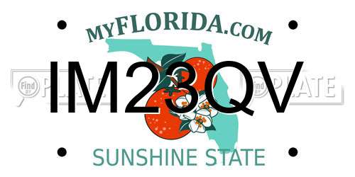 IM23QV Florida License Plate