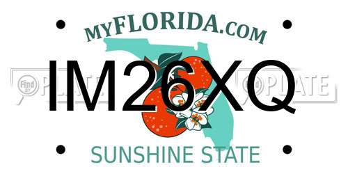 IM26XQ Florida License Plate
