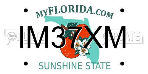 IM37XM Florida License Plate