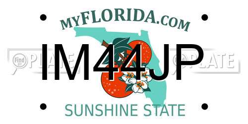 IM44JP Florida License Plate