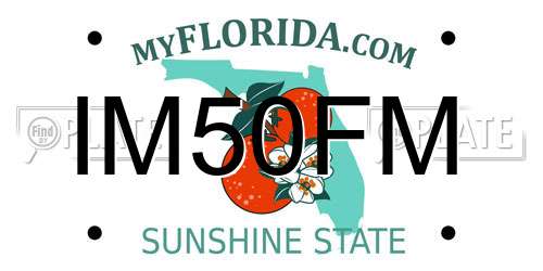 IM50FM Florida License Plate