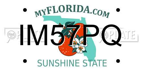 IM57PQ Florida License Plate