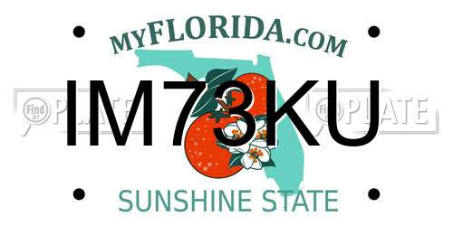 IM73KU Florida License Plate