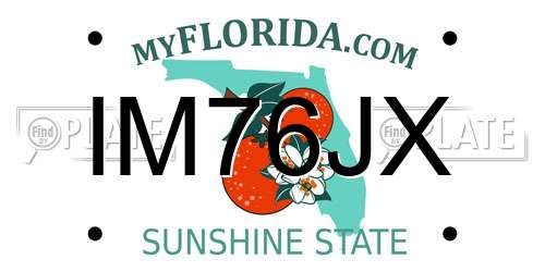 IM76JX Florida License Plate