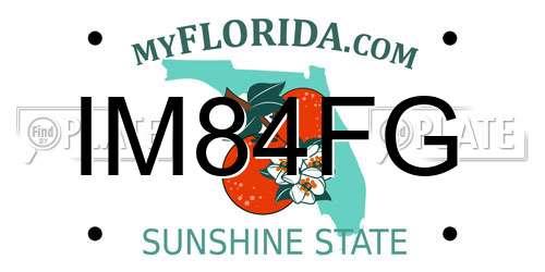IM84FG Florida License Plate