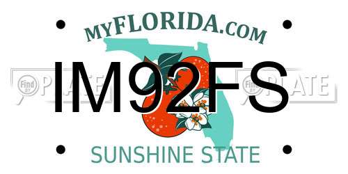 IM92FS Florida License Plate