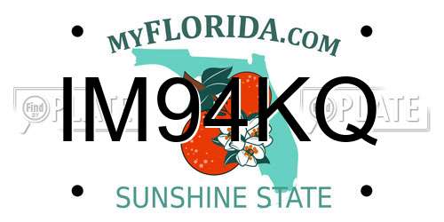 IM94KQ Florida License Plate
