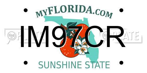 IM97CR Florida License Plate