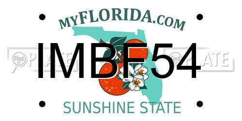 IMBF54 Florida License Plate