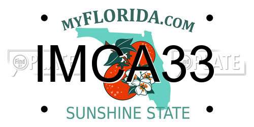 IMCA33 Florida License Plate