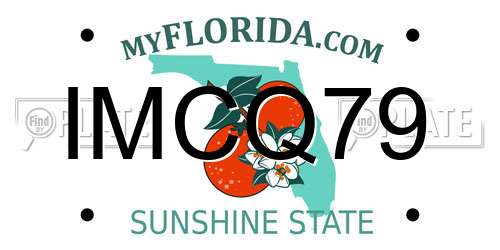 IMCQ79 Florida License Plate