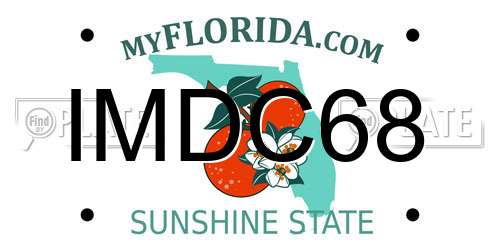 IMDC68 Florida License Plate