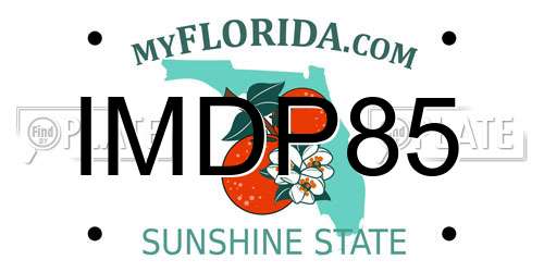 IMDP85 Florida License Plate