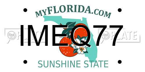 IMEQ77 Florida License Plate