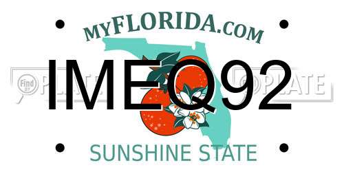 IMEQ92 Florida License Plate