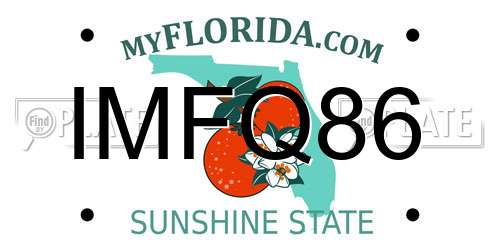 IMFQ86 Florida License Plate