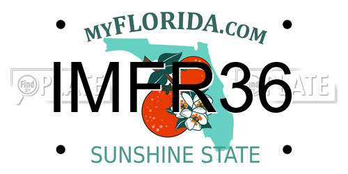 IMFR36 Florida License Plate