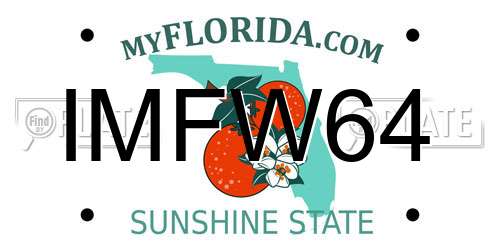 IMFW64 Florida License Plate