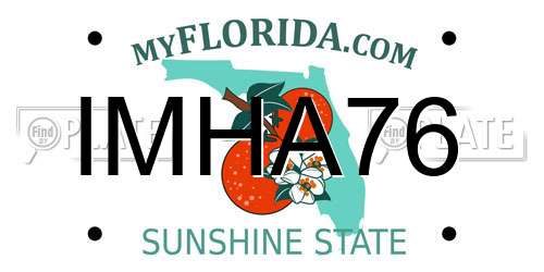 IMHA76 Florida License Plate