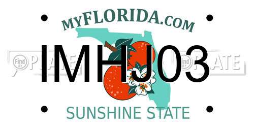 IMHJ03 Florida License Plate