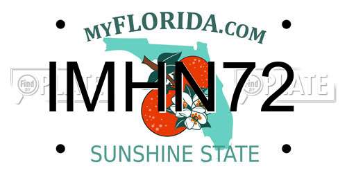 IMHN72 Florida License Plate