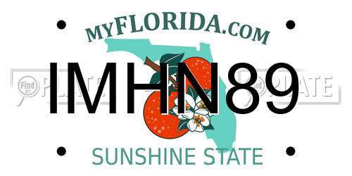 IMHN89 Florida License Plate