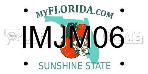 IMJM06 Florida License Plate