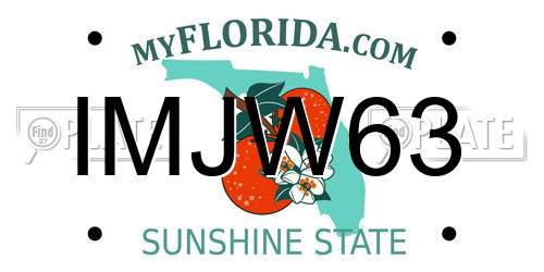 IMJW63 Florida License Plate