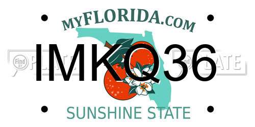 IMKQ36 Florida License Plate