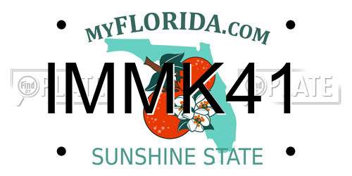 IMMK41 Florida License Plate