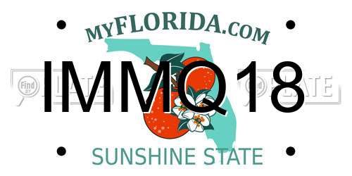 IMMQ18 Florida License Plate