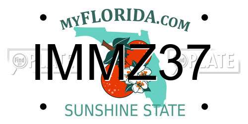 IMMZ37 Florida License Plate