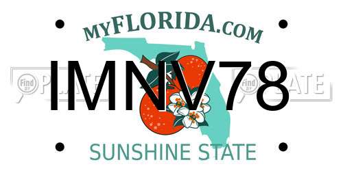 IMNV78 Florida License Plate