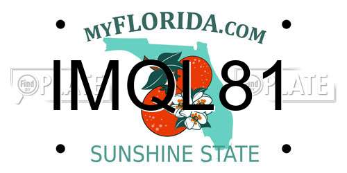 IMQL81 Florida License Plate