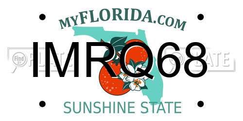 IMRQ68 Florida License Plate