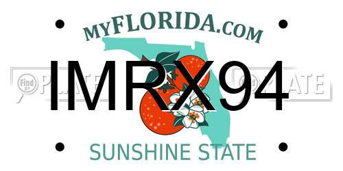 IMRX94 Florida License Plate