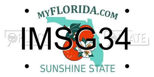 IMSG34 Florida License Plate
