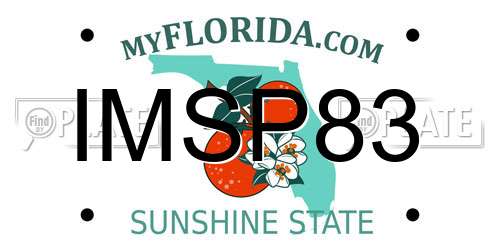IMSP83 Florida License Plate