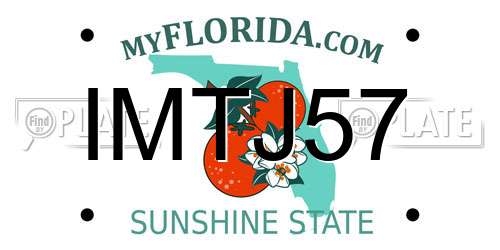 IMTJ57 Florida License Plate