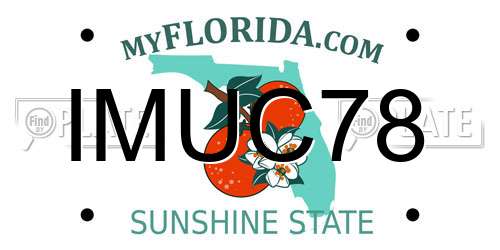 IMUC78 Florida License Plate