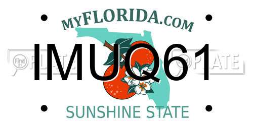 IMUQ61 Florida License Plate