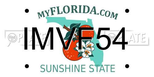 IMVF54 Florida License Plate