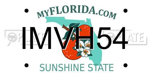 IMVH54 Florida License Plate
