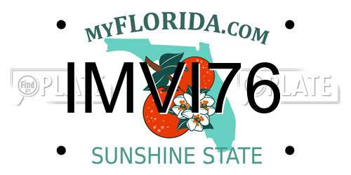 IMVI76 Florida License Plate